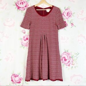 Anthropologie Red and White Patterned Dress